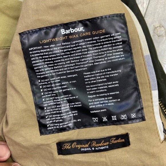 Barbour Durham Wax Lightweight 4 oz Waxed Cotton Green Womens Jacket Size US 8 - Picture 13 of 16